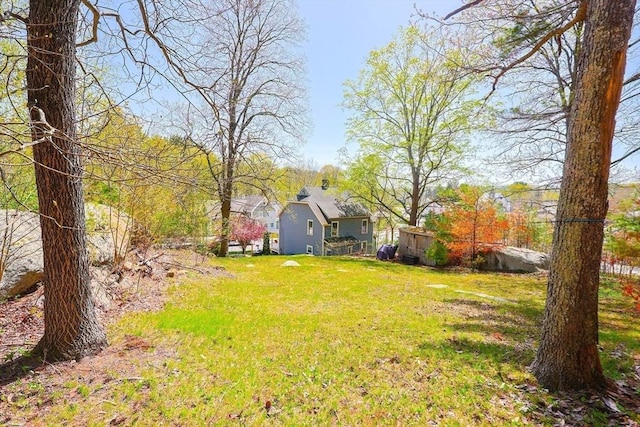 view of yard with fence