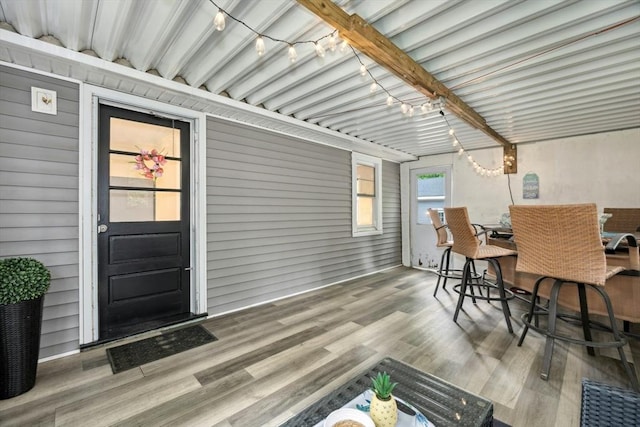 15 Dodge Hill Rd, Sutton, MA 01590 - sunroom featuring beamed ceiling and a chandelier