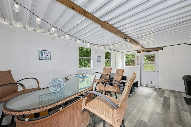 15 Dodge Hill Rd, Sutton, MA 01590 - sunroom / solarium featuring rail lighting and beam ceiling