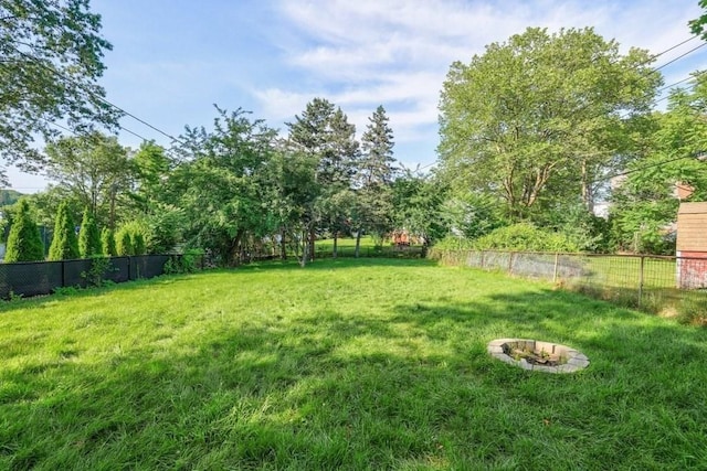 24 Tampa St, Worcester, MA 01604 - view of yard with a fire pit