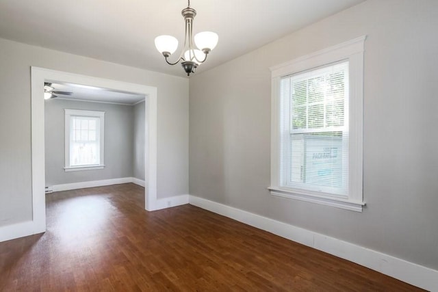24 Tampa St, Worcester, MA 01604 - spare room with dark wood-style floors and a chandelier