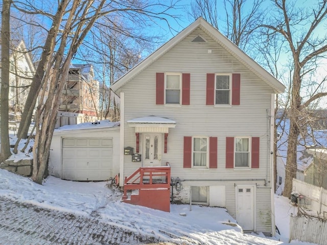 front of property featuring a garage