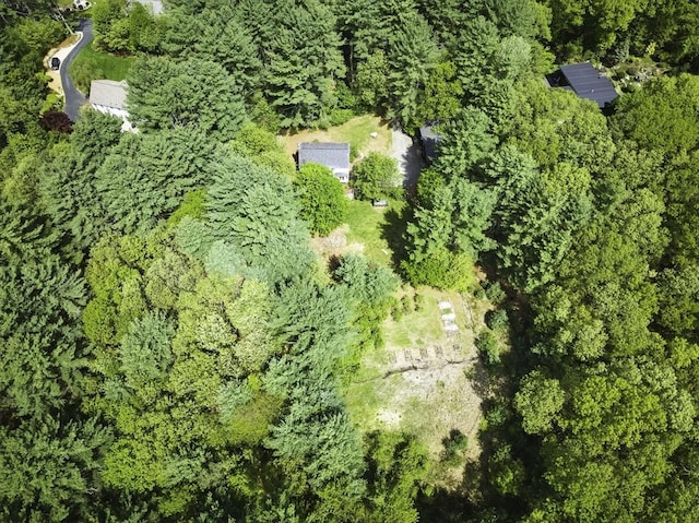 26 E St, Hopkinton, MA 01748 - aerial view of property and surrounding area featuring a heavily wooded area