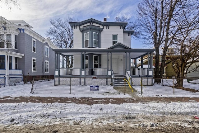 view of front of home featuring covered porch