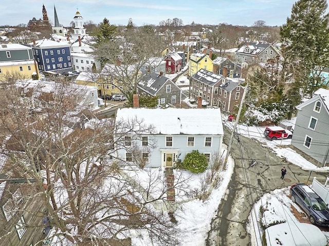 view of snowy aerial view