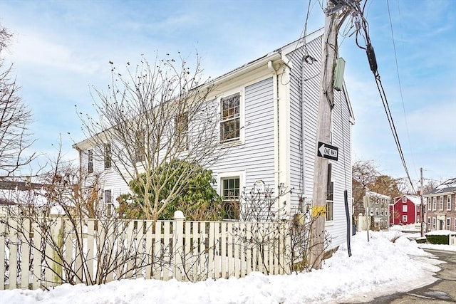 view of snowy exterior