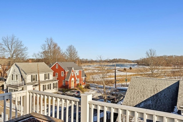 view of yard covered in snow