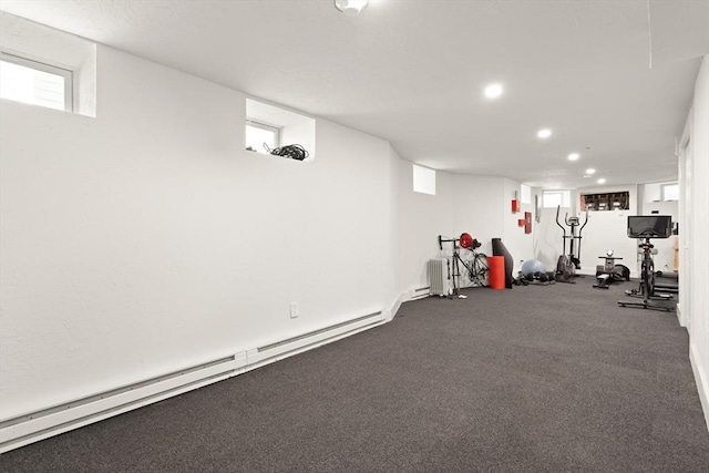 870 S S Unit 3, Boston, MA 02131 - workout area featuring a baseboard radiator and recessed lighting