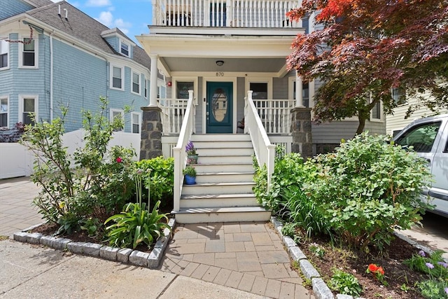 870 S S Unit 3, Boston, MA 02131 - property entrance with covered porch and a balcony