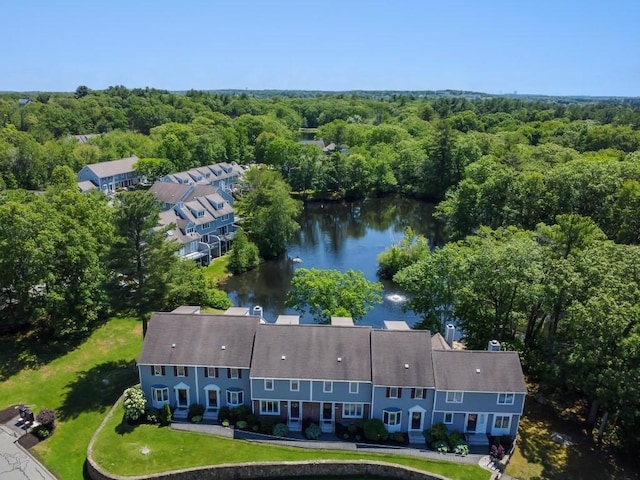 1504 Huckleberry Ct Unit 1504, Peabody, MA 01960 - drone / aerial view of a forest and a large body of water