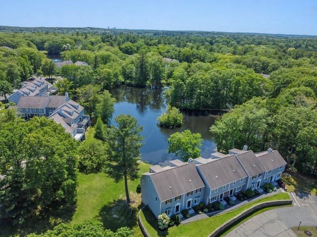 1504 Huckleberry Ct Unit 1504, Peabody, MA 01960 - aerial view of a heavily wooded area and a nearby body of water