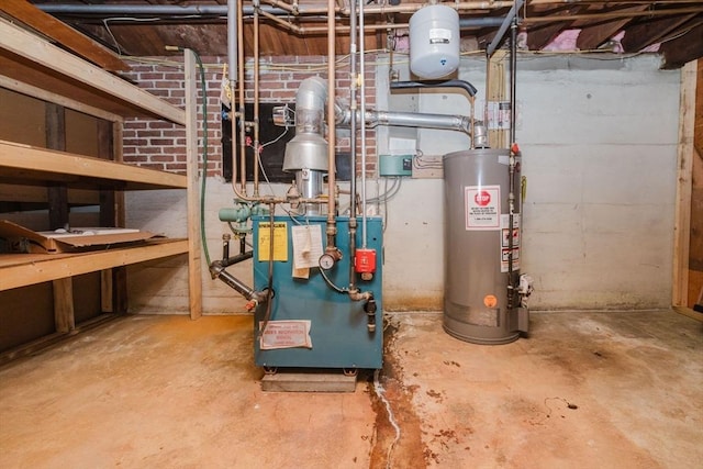 35 Williams St, Lincoln, RI 02865 - utility room with gas water heater and a heating unit