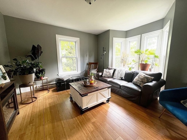 36 Circle St, Templeton, MA 01436 - living room with a baseboard heating unit and light wood finished floors