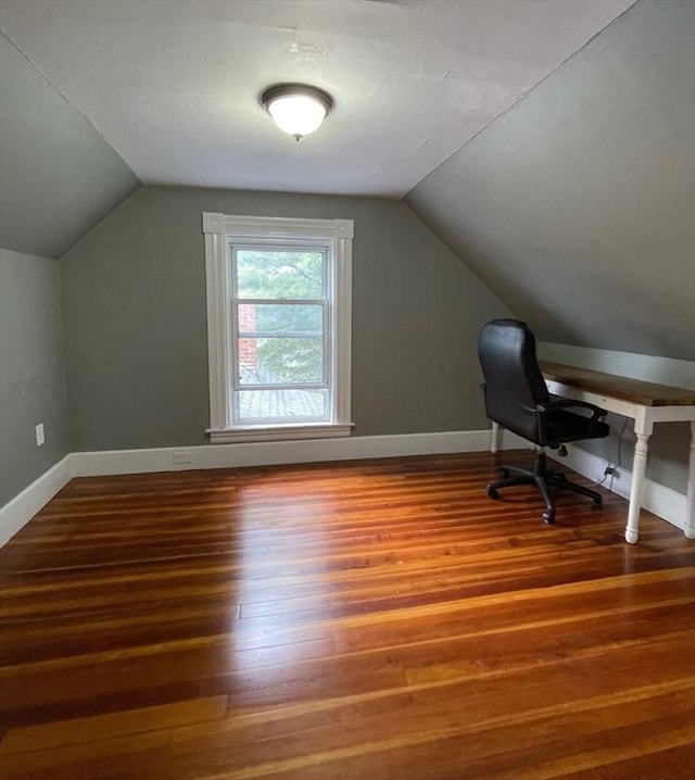 36 Circle St, Templeton, MA 01436 - office featuring lofted ceiling, wood finished floors, and baseboards