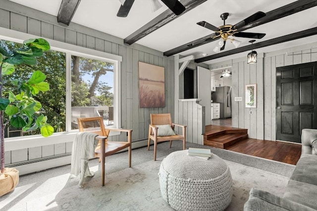 15 Newland Rd, Arlington, MA 02474 - sunroom featuring beamed ceiling