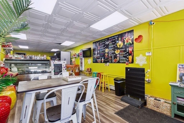 game room featuring hardwood / wood-style floors