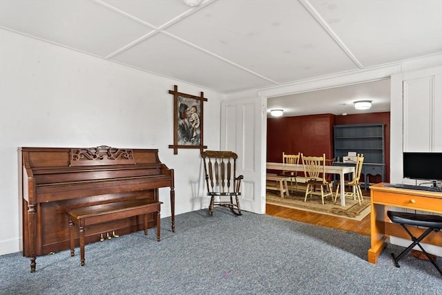 sitting room featuring carpet floors