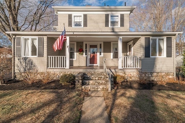 view of front of house featuring covered porch