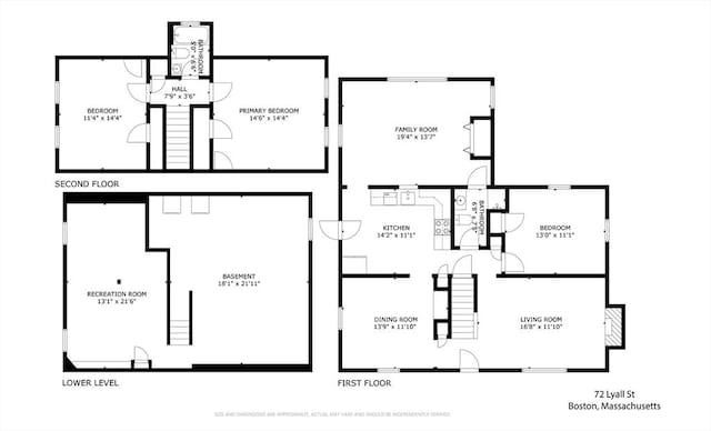 72 Lyall St, Boston, MA 02132 - view of floor plan / room layout