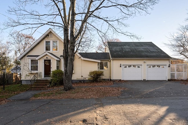 view of front of house with a garage