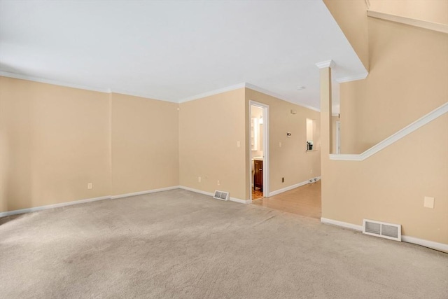 43 Meadowbrook Ln Unit 43, Palmer, MA 01069 - unfurnished living room with light colored carpet and ornamental molding