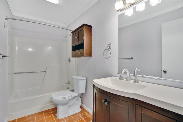 43 Meadowbrook Ln Unit 43, Palmer, MA 01069 - bathroom featuring ornamental molding, vanity, shower / washtub combination, and tile patterned floors