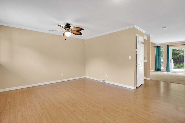 43 Meadowbrook Ln Unit 43, Palmer, MA 01069 - spare room with ornamental molding, ceiling fan, and wood finished floors