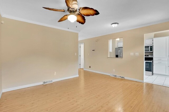 43 Meadowbrook Ln Unit 43, Palmer, MA 01069 - spare room with ceiling fan, light wood-type flooring, and ornamental molding