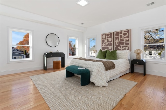 bedroom featuring light hardwood / wood-style flooring