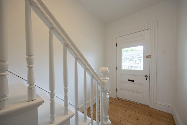 27 Union St Unit 27, Natick, MA 01760 - foyer entrance with stairway and light wood-style floors