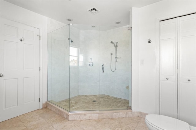 1 W Cliff St, Nahant, MA 01908 - full bath featuring a stall shower, toilet, and tile patterned floors