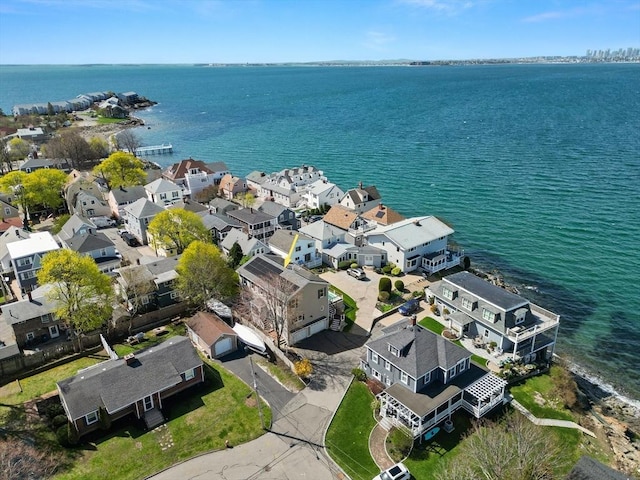 1 W Cliff St, Nahant, MA 01908 - aerial perspective of suburban area with a nearby body of water