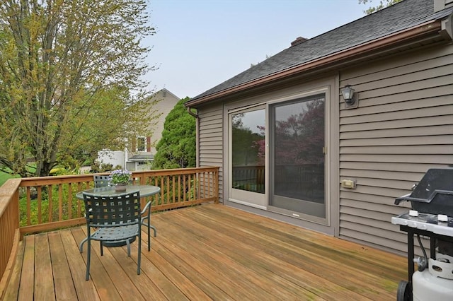deck with area for grilling