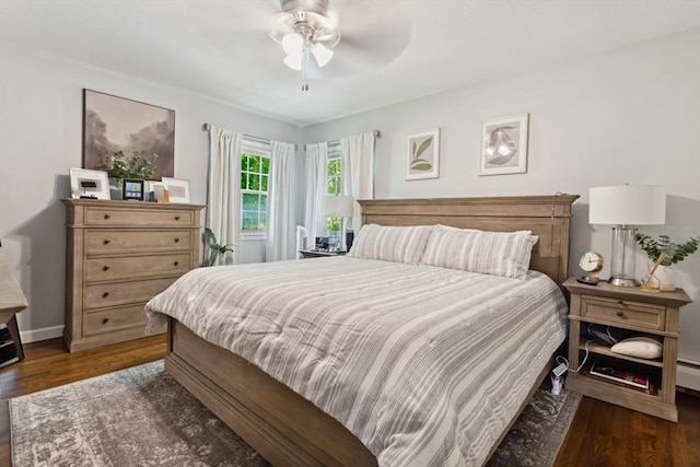 48 W Park Dr, Wakefield, MA 01880 - bedroom featuring wood finished floors, baseboards, and a ceiling fan