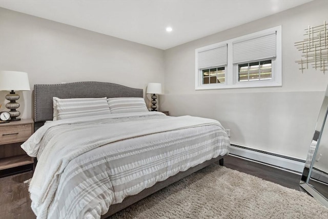 48 W Park Dr, Wakefield, MA 01880 - bedroom with wood finished floors, recessed lighting, and baseboard heating
