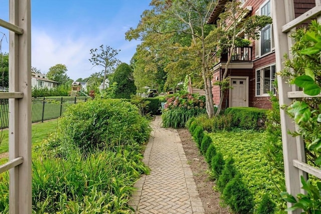 view of yard with fence