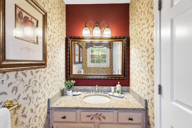 1 Preston Cir, Andover, MA 01810 - bathroom with wallpapered walls and vanity