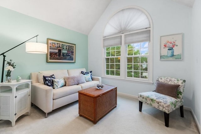 1 Preston Cir, Andover, MA 01810 - living area with light colored carpet and lofted ceiling
