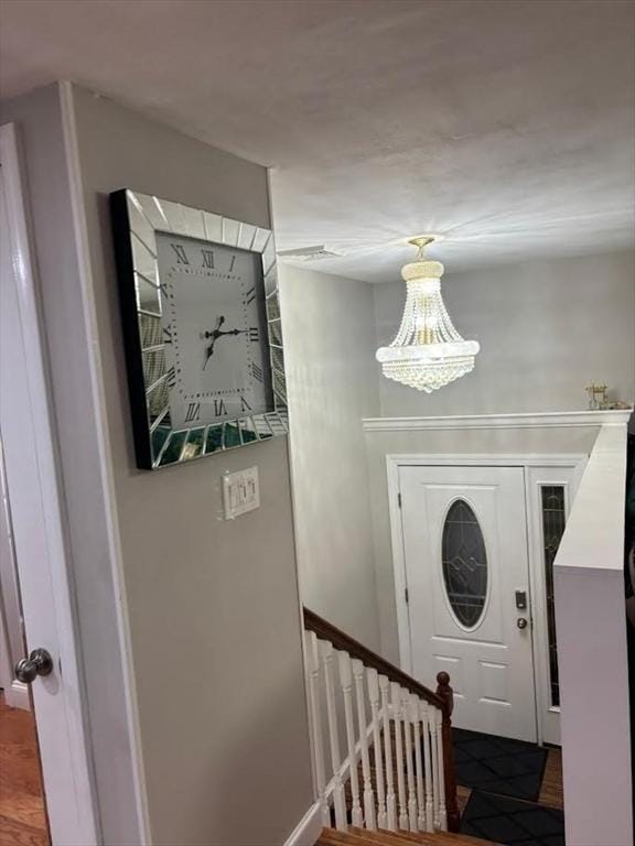 entrance foyer with dark wood-type flooring