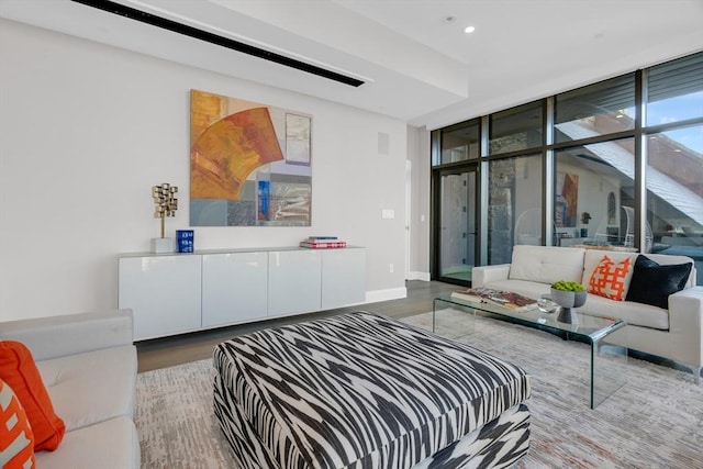 140 Shawmut Ave Unit 5A, Boston, MA 02118 - living area with wood finished floors, recessed lighting, and expansive windows
