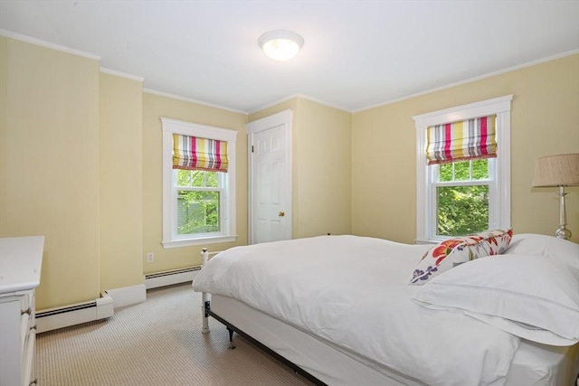 19 Whittier Rd, Wellesley, MA 02481 - bedroom with a baseboard radiator, carpet floors, and crown molding