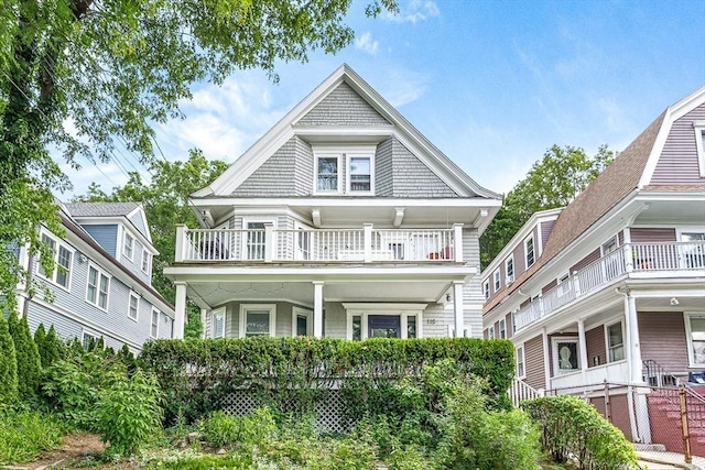 115 Westbourne Ter Unit 1, Brookline, MA 02446 - view of front of property with a balcony and covered porch