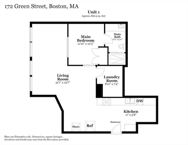 172-178 Green St Unit 1, Boston, MA 02130 - property floor plan