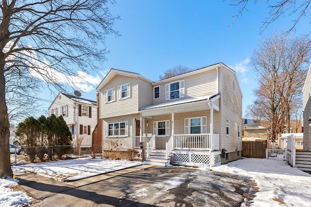 front of property featuring a porch