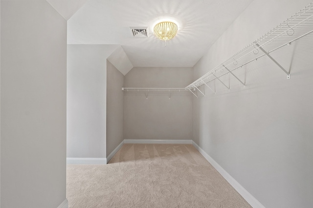 spacious closet with carpet floors