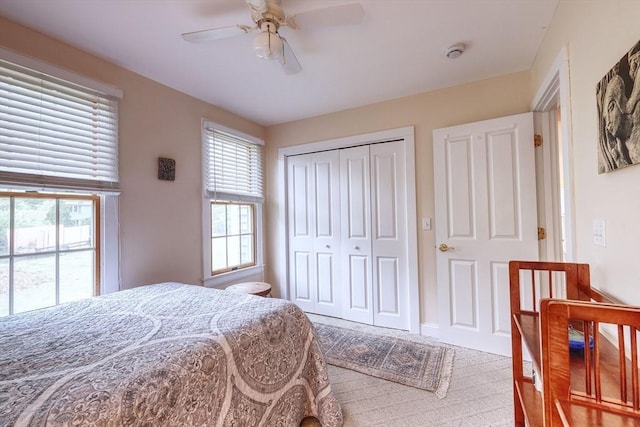 250 S Eastham St, Eastham, MA 02642 - bedroom with a closet, a ceiling fan, and baseboards
