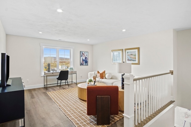 living room featuring hardwood / wood-style floors