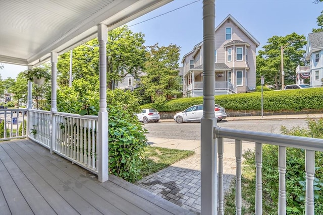 deck with covered porch
