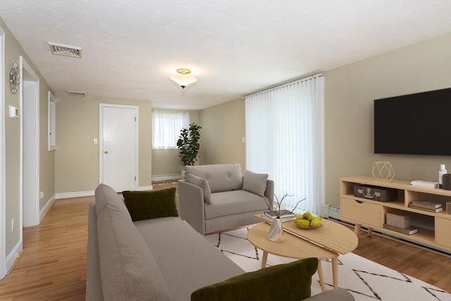 69 Gerald Rd, Milton, MA 02186 - living area with light wood-type flooring and baseboard heating