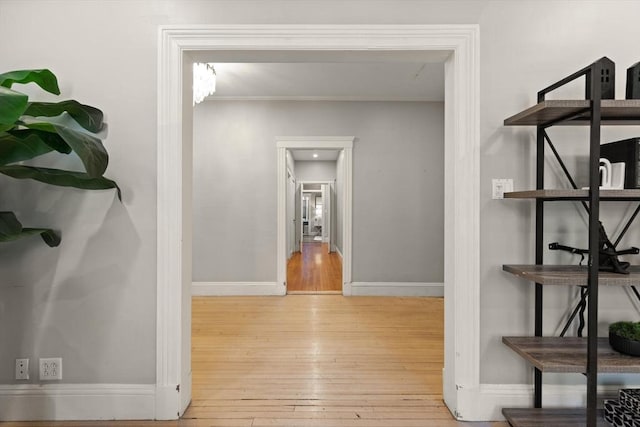 interior space with light hardwood / wood-style flooring